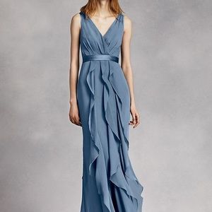 Vera by Vera Wang steel blue bridesmaid dress!